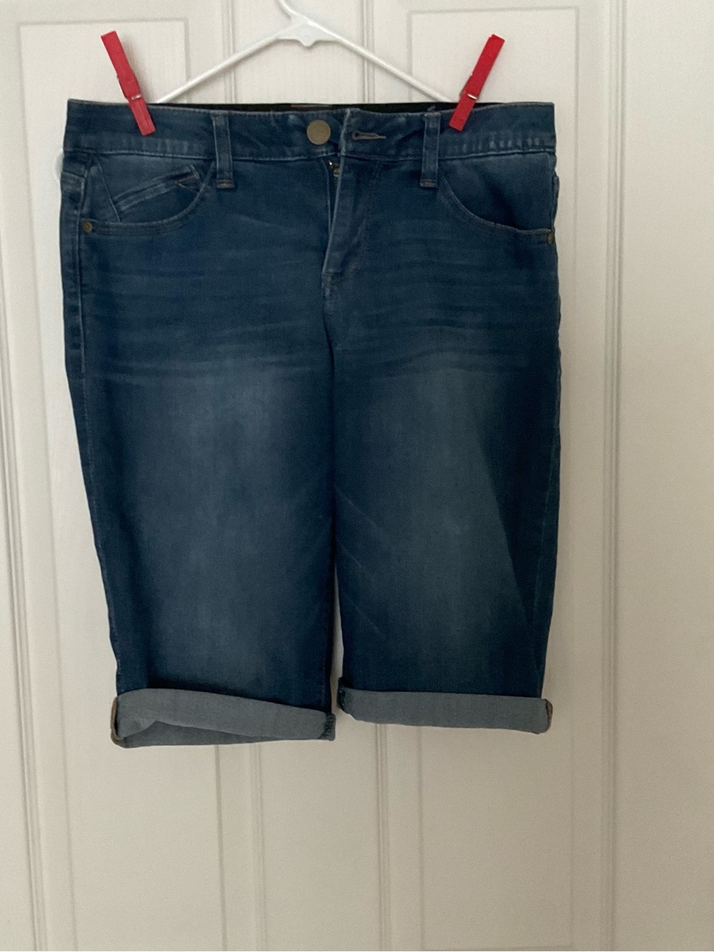 Wit & Wisdom Blue Denim Jeans Shorts with Button Closure